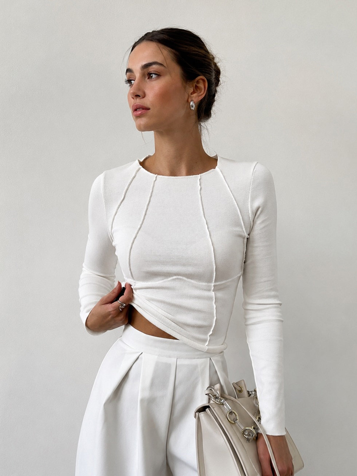 Tawia | Ribbed Long Sleeve Slim Fit Top