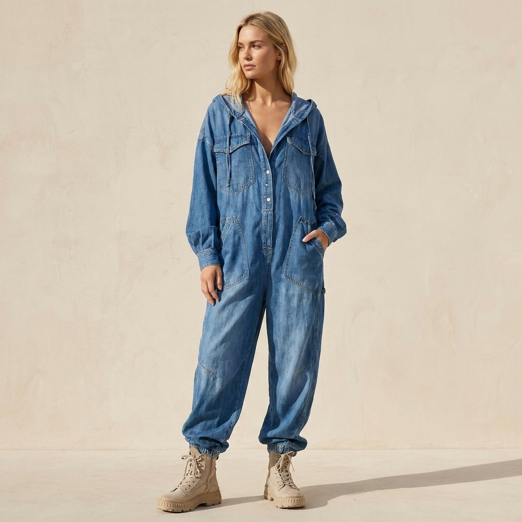 Estielle | Womens Oversized Denim Jumpsuit
