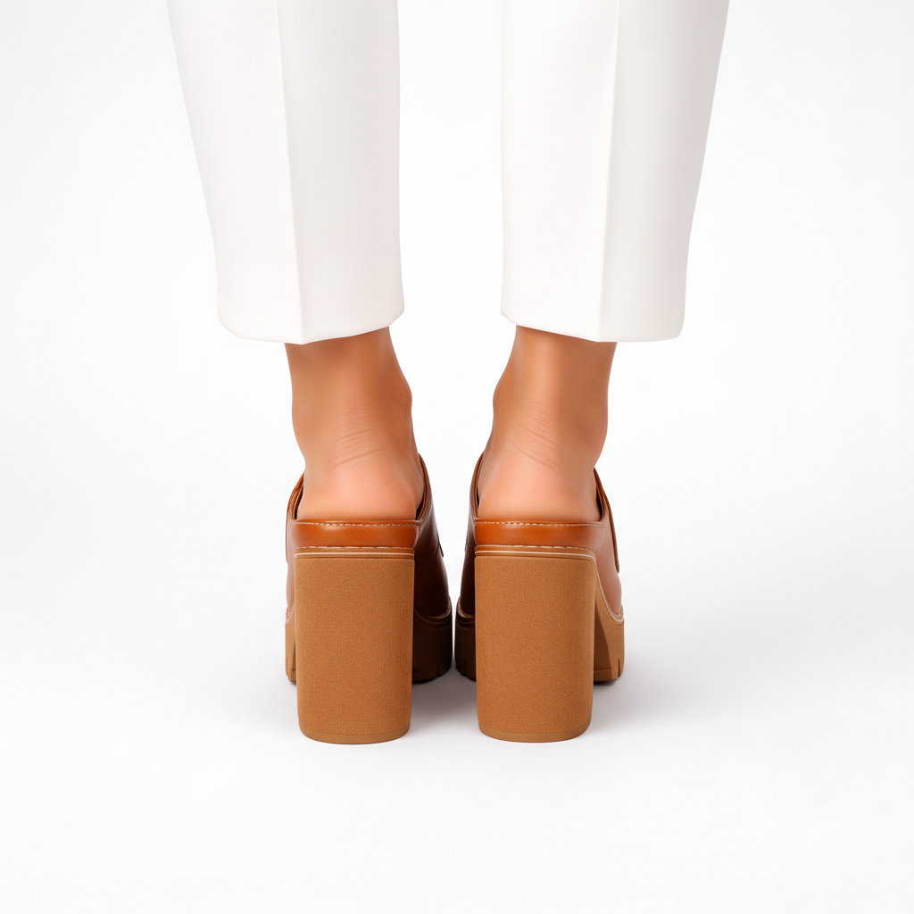 Nicolien - Open Toe Chunky Heel Platform Sandals