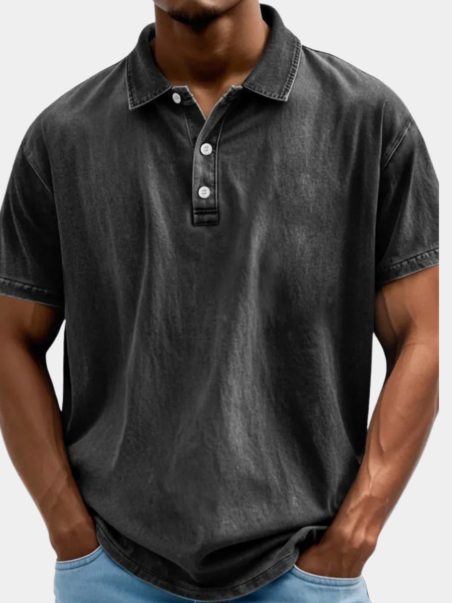 Kasun | Washed Short Sleeve Relaxed Polo Shirt