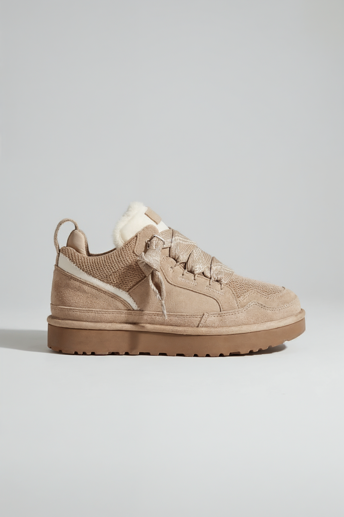 Natalja | Lace-Up Platform Sneakers with Plush Trim