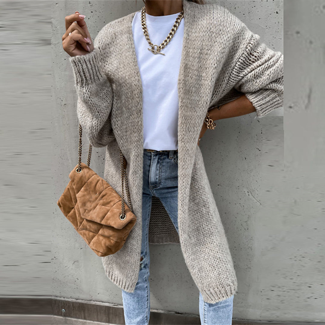 Lois | Longline Knit Cardigan with Open Front