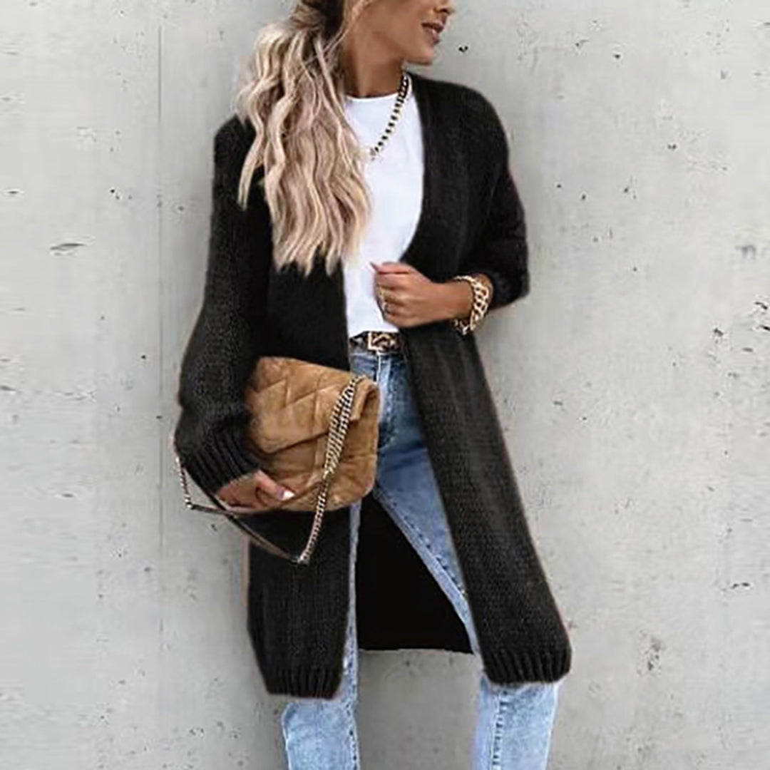 Lois | Longline Knit Cardigan with Open Front