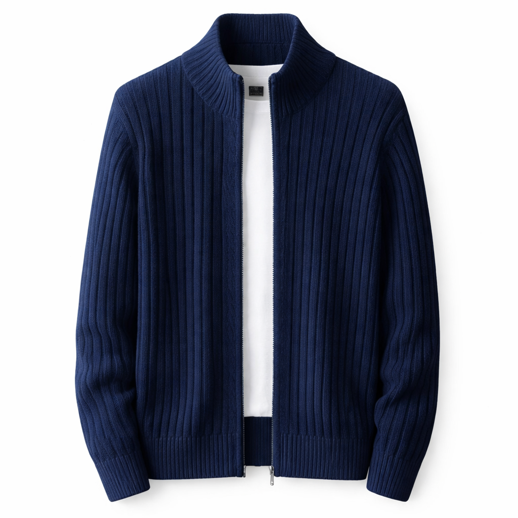 Danial | Long Sleeve Ribbed Knit Cardigan
