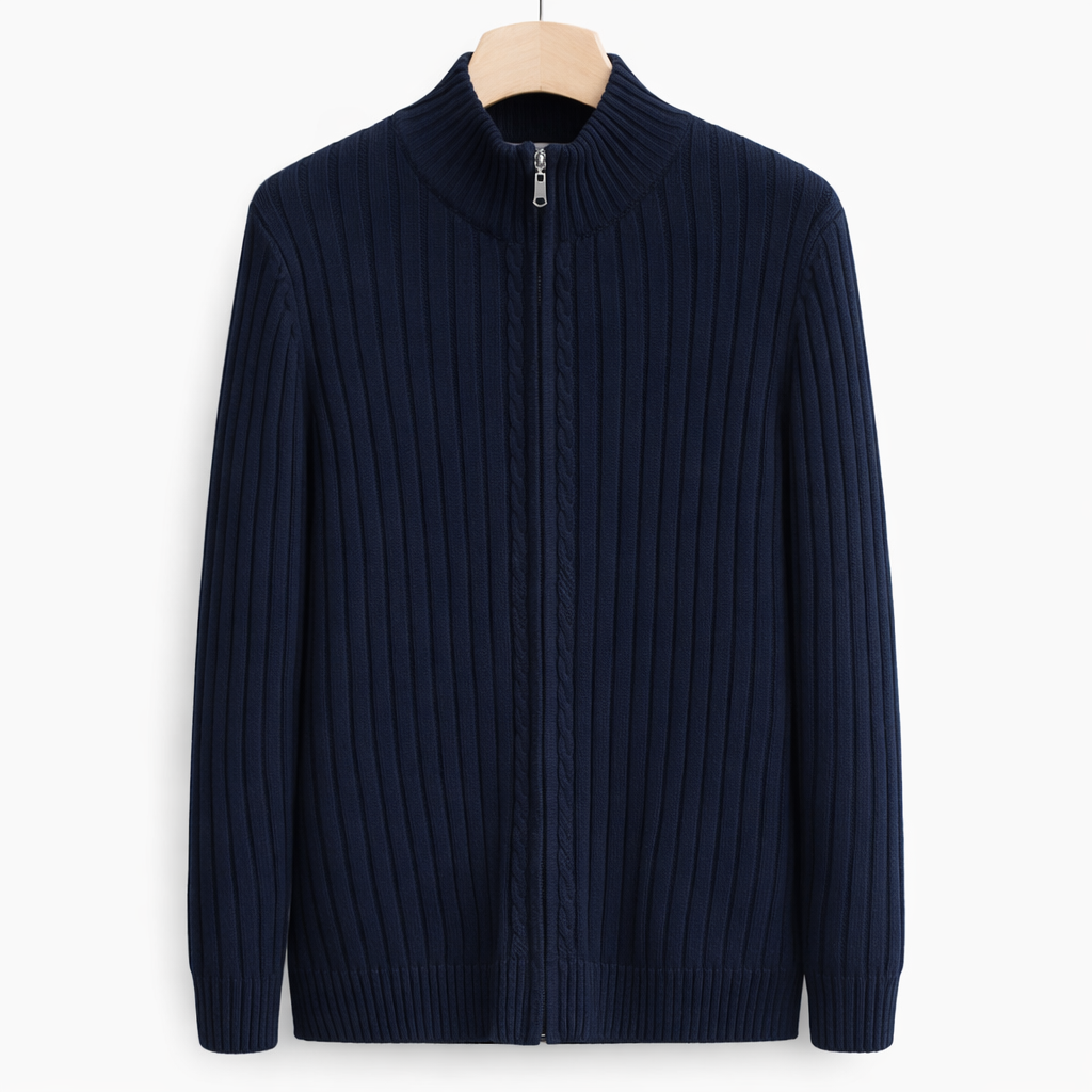 Danial | Long Sleeve Ribbed Knit Cardigan