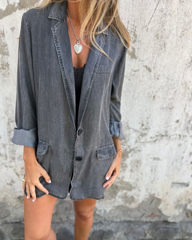 Romilda | Oversized Denim Style Long Sleeve Jacket