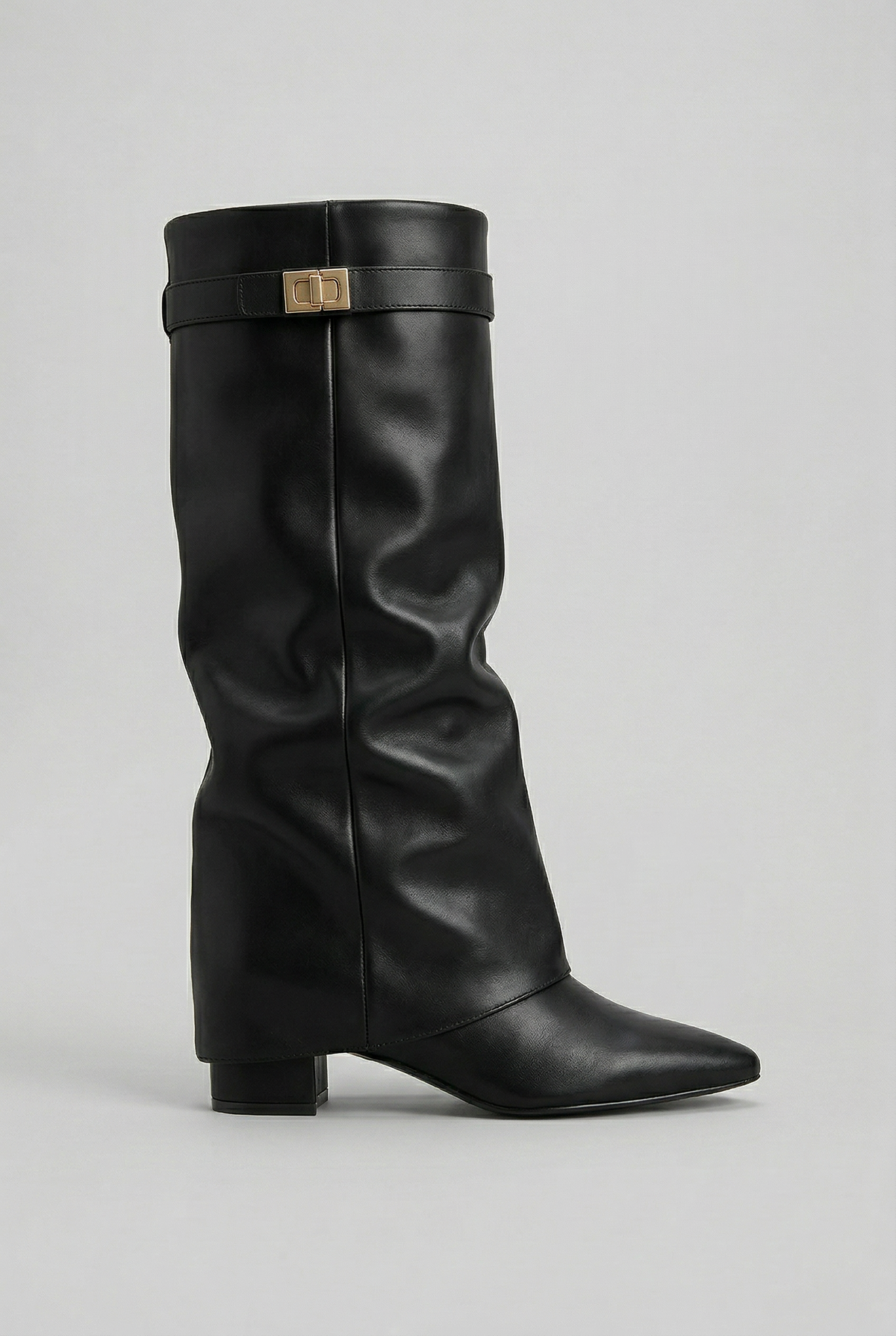 Sibylle | Tall Suede-Style Boots with Block Heel