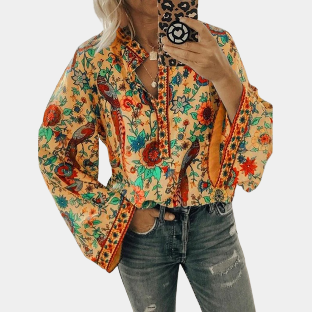 Marilyn | Blouse with Floral Print and Flared Sleeves