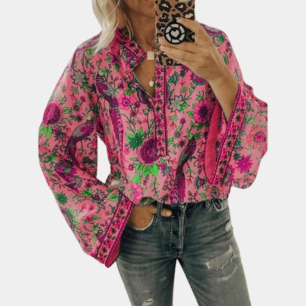 Marilyn | Blouse with Floral Print and Flared Sleeves