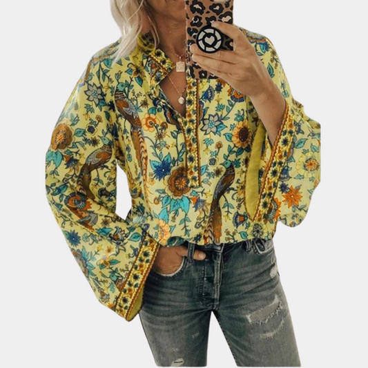 Marilyn | Blouse with Floral Print and Flared Sleeves