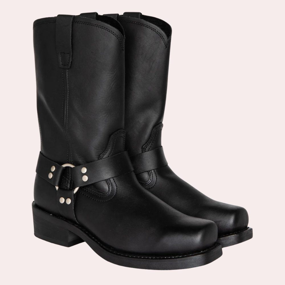 Mayra | Mid Calf Boots with Harness Straps