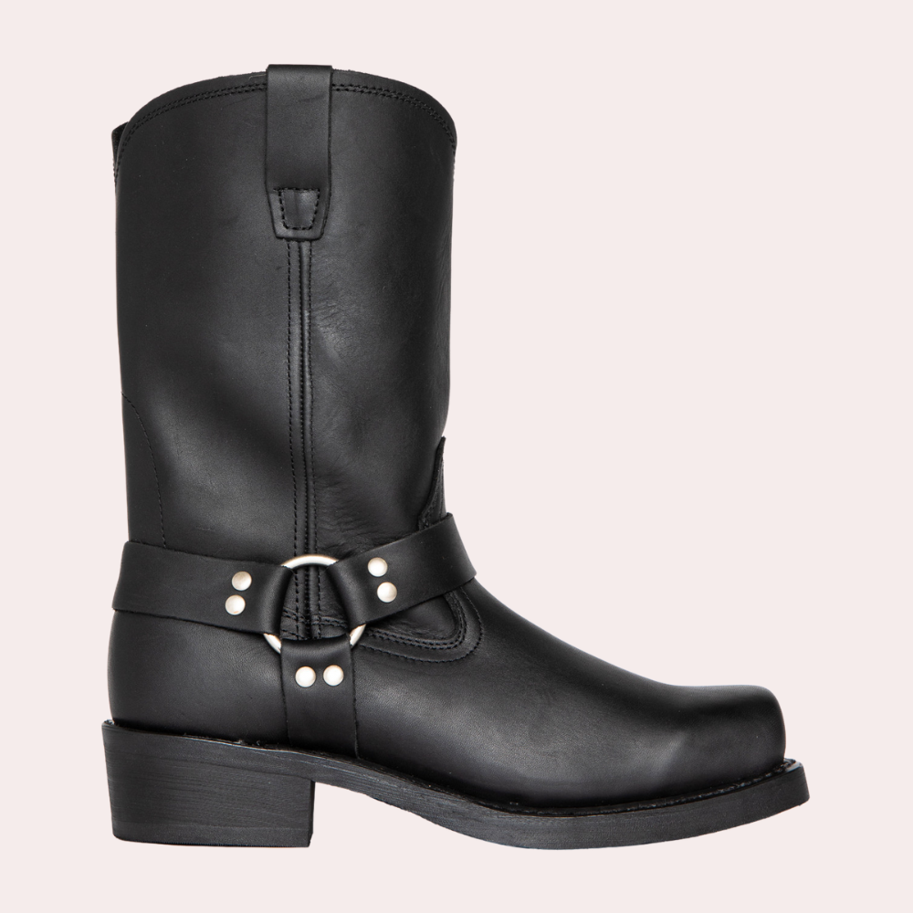 Mayra | Mid Calf Boots with Harness Straps