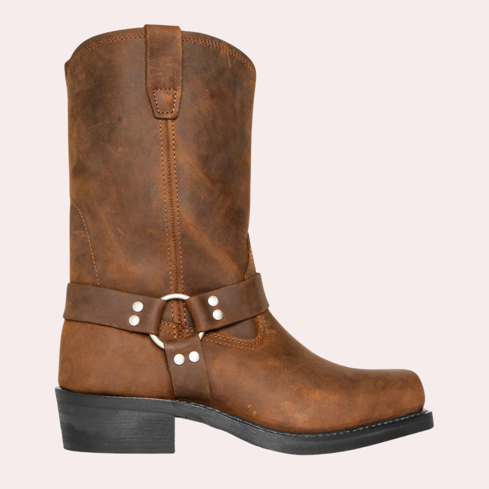 Mayra | Mid Calf Boots with Harness Straps