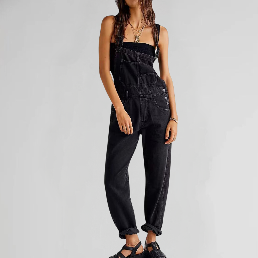 Jacqui | Straight Leg Dungaree Jumpsuit