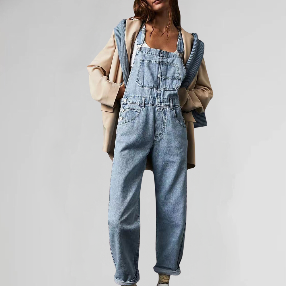 Jacqui | Straight Leg Dungaree Jumpsuit