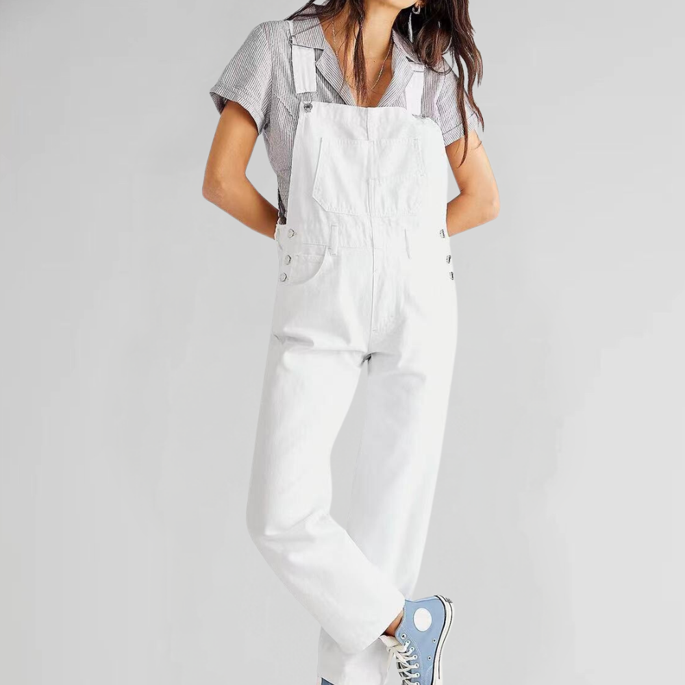 Jacqui | Straight Leg Dungaree Jumpsuit