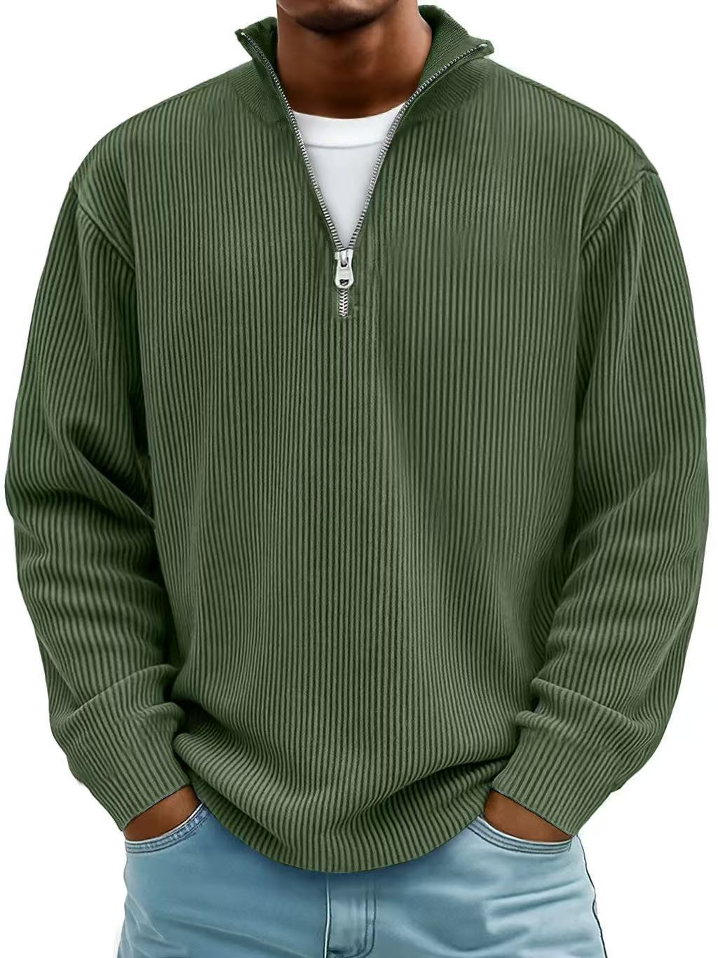 Dimitar | Ribbed Long-Sleeve Quarter-Zip Pullover