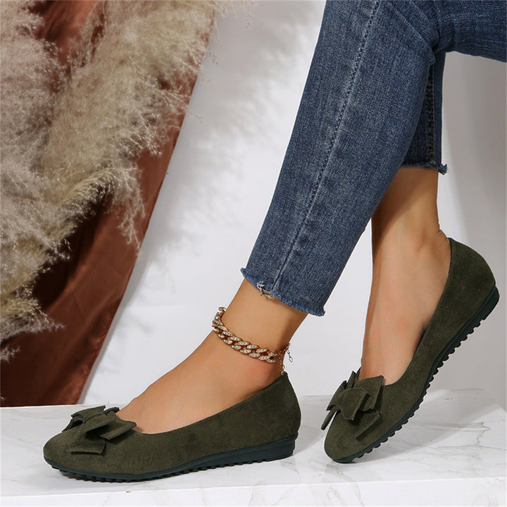 Yasia - Bow Detail Slip On Ballet Flats