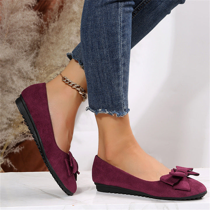 Yasia - Bow Detail Slip On Ballet Flats