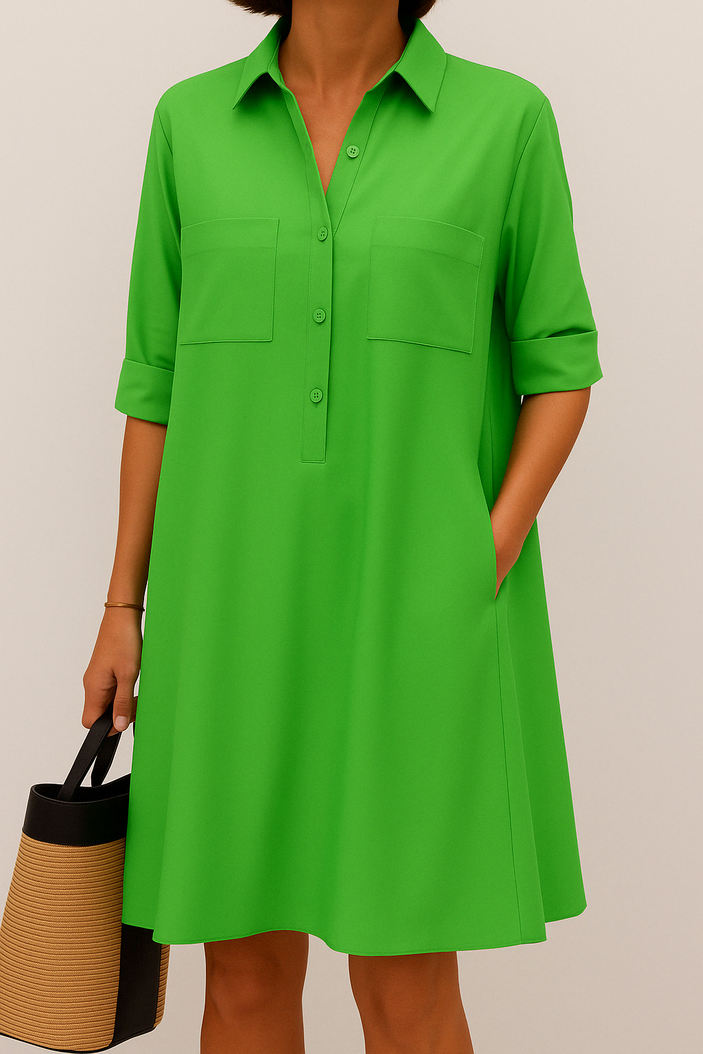 Nelida | Utility Shirt Dress with Pockets