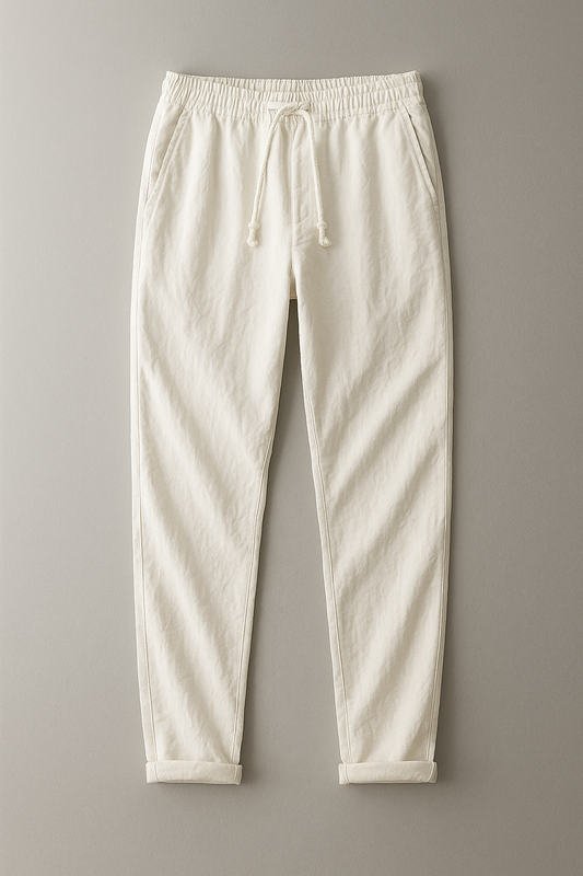 Preston | Linen Drawstring Tapered Trousers