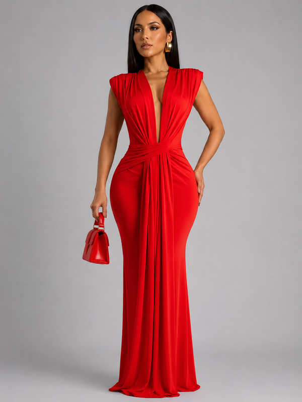 Femke | Maxi Dress with Plunging V Neck