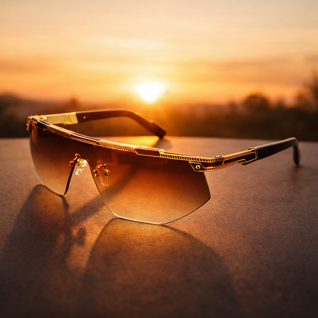GlareVibe | Rimless Shield Wraparound Sunglasses