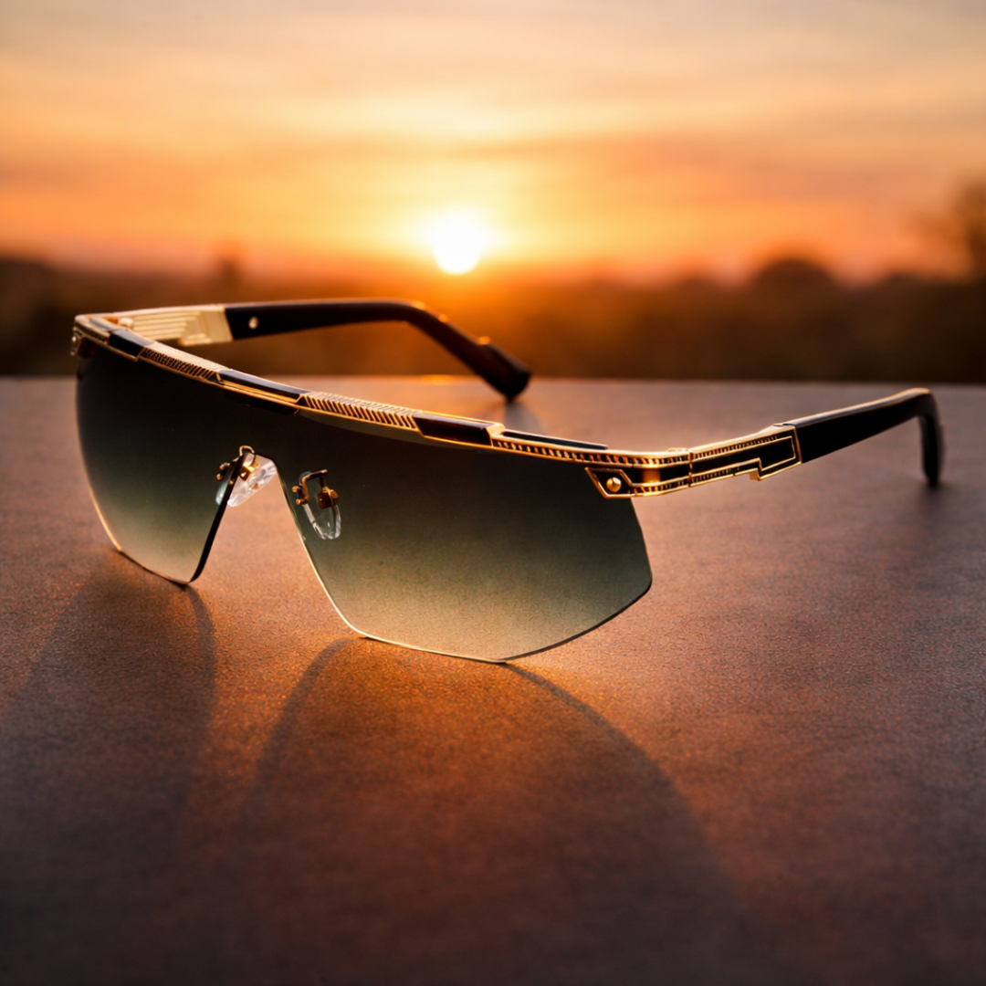 GlareVibe | Rimless Shield Wraparound Sunglasses