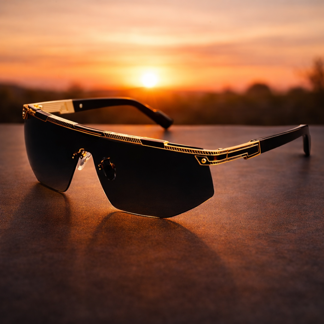 GlareVibe | Rimless Shield Wraparound Sunglasses