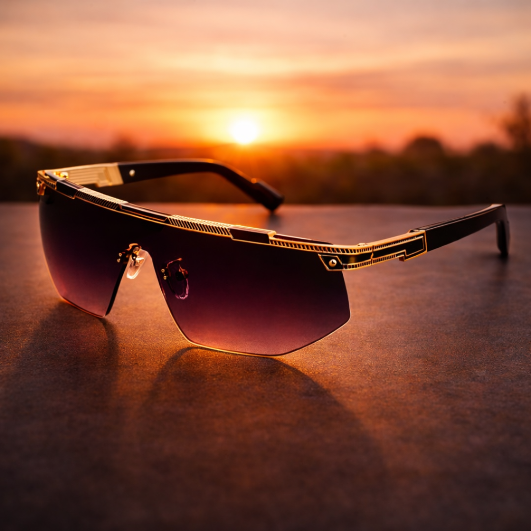 GlareVibe | Rimless Shield Wraparound Sunglasses