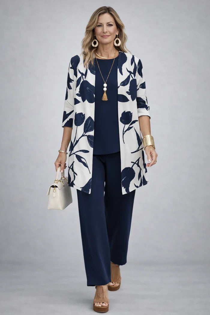 Giota | Floral Three Piece Trouser Set