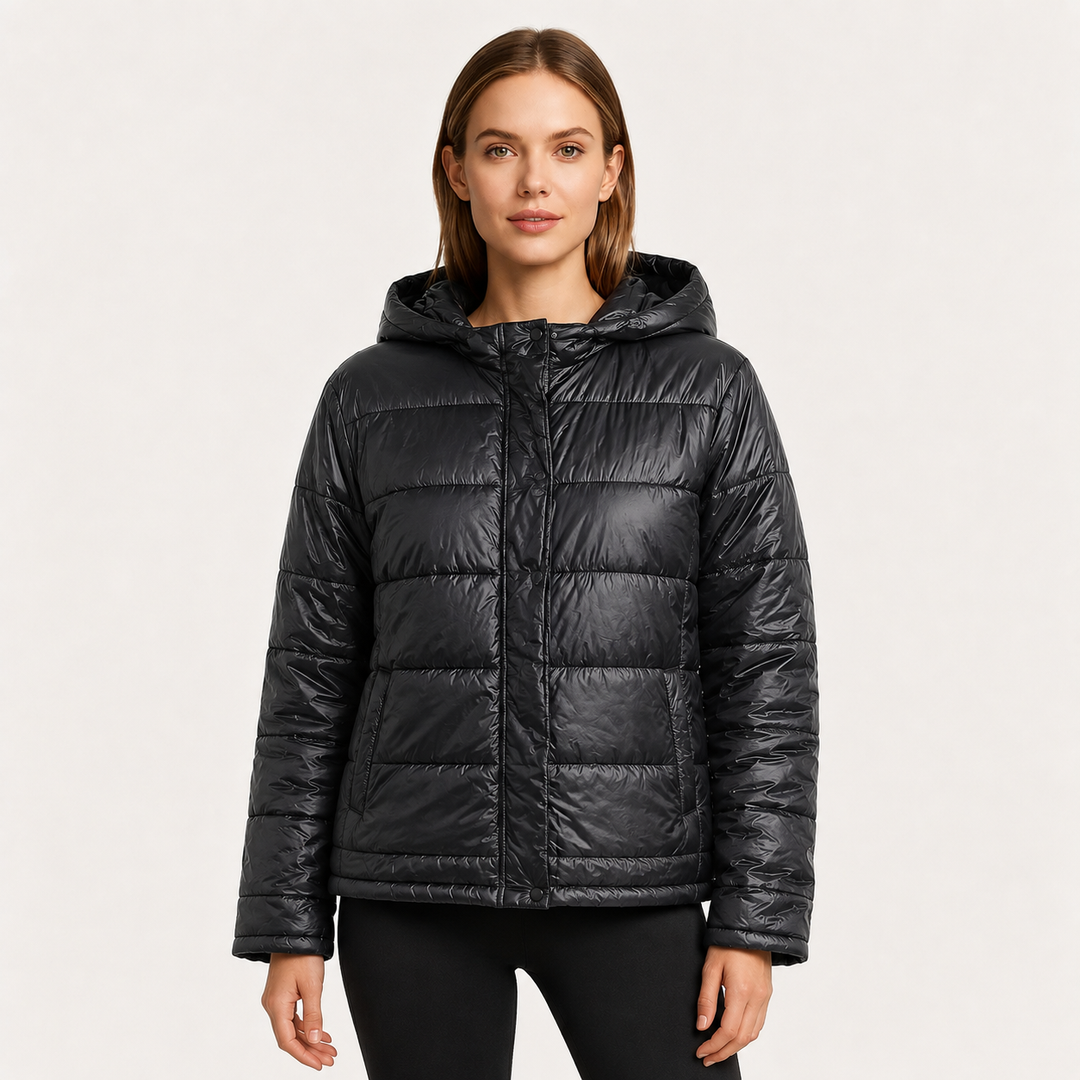 Alexis | Hooded Puffer Jacket with Quilted Panels