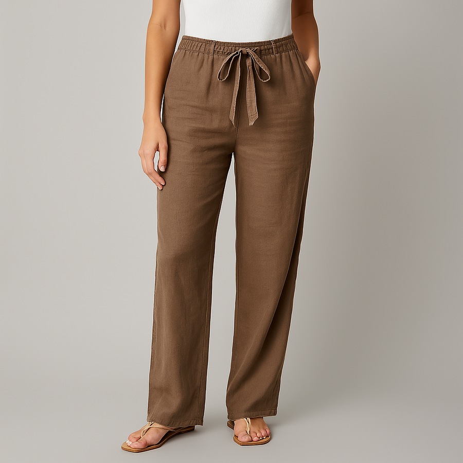 Gwyneth | Tie Waist Womens Linen Trousers