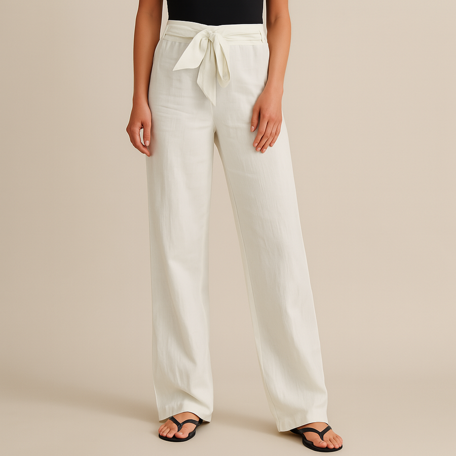 Gwyneth | Tie Waist Womens Linen Trousers