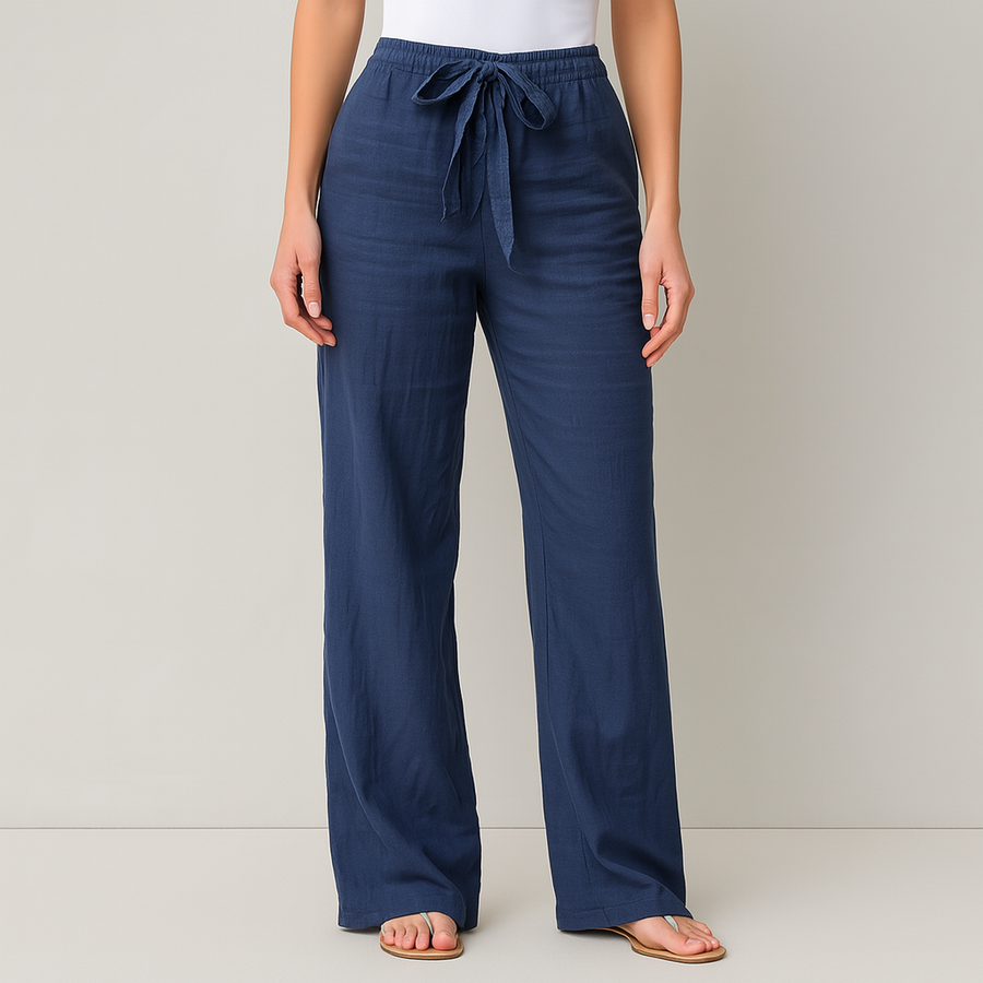 Gwyneth | Tie Waist Womens Linen Trousers