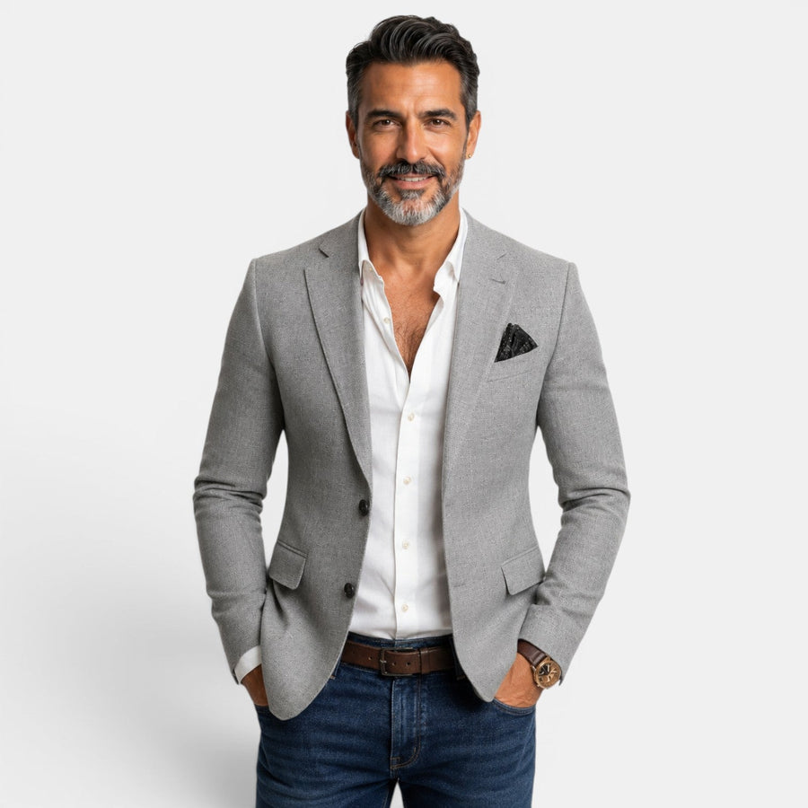 Egidio | Textured Blazer with Notched Lapels