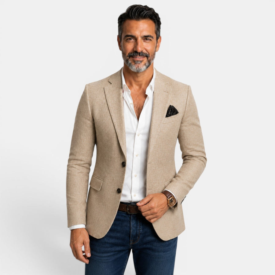 Egidio | Textured Blazer with Notched Lapels