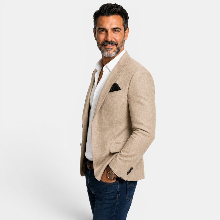 Egidio | Textured Blazer with Notched Lapels