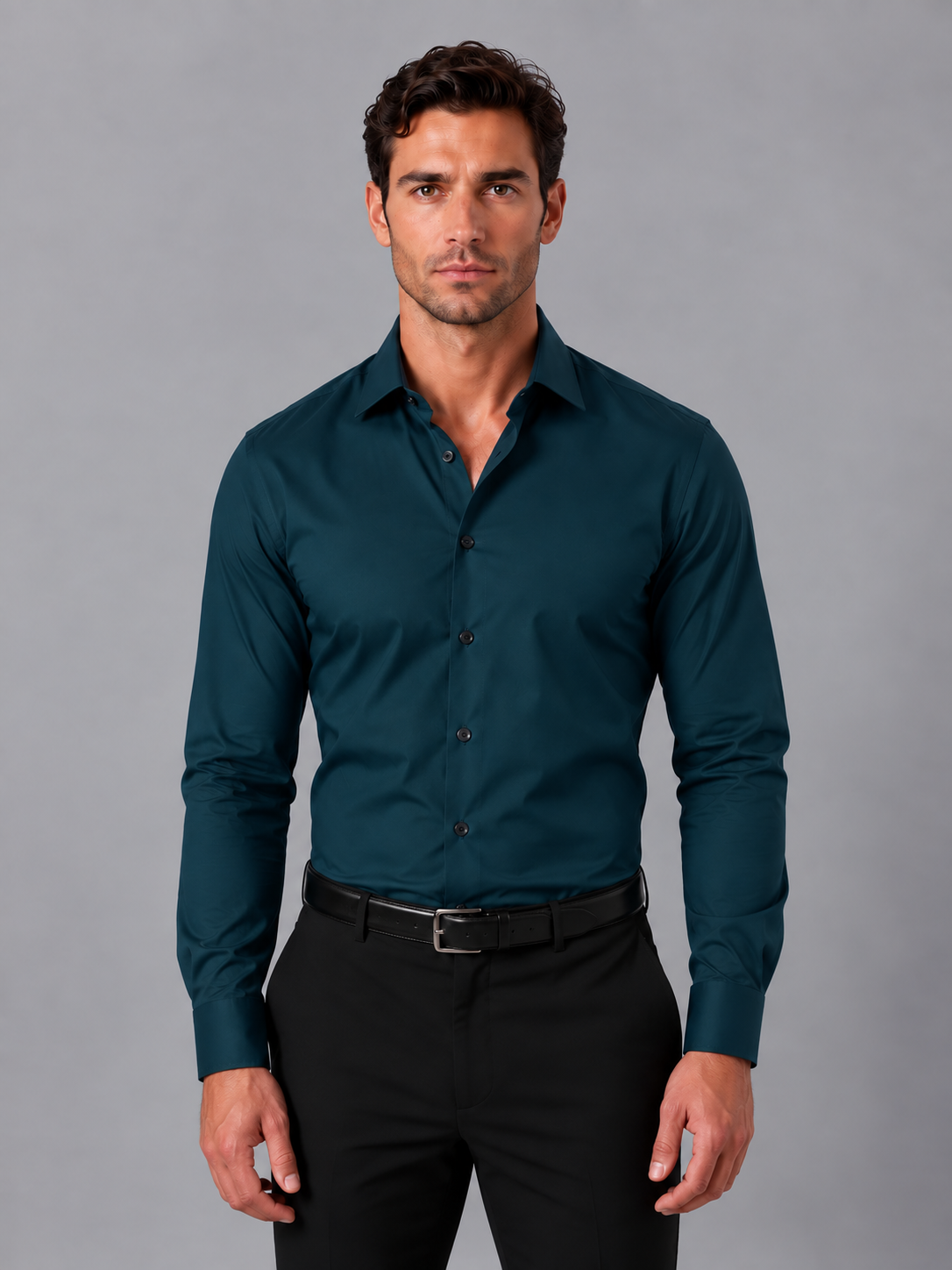 Braulio | Long Sleeve Fitted Shirt with Pointed Collar