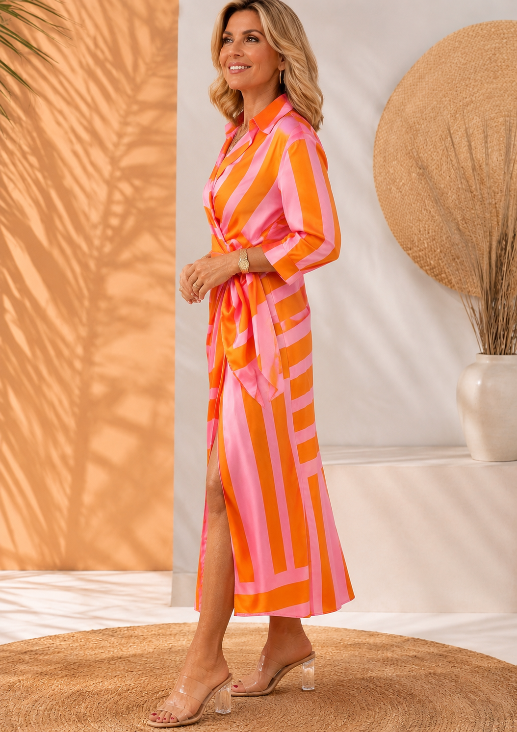 Olivera | Maxi Dress With Tie Waist Print