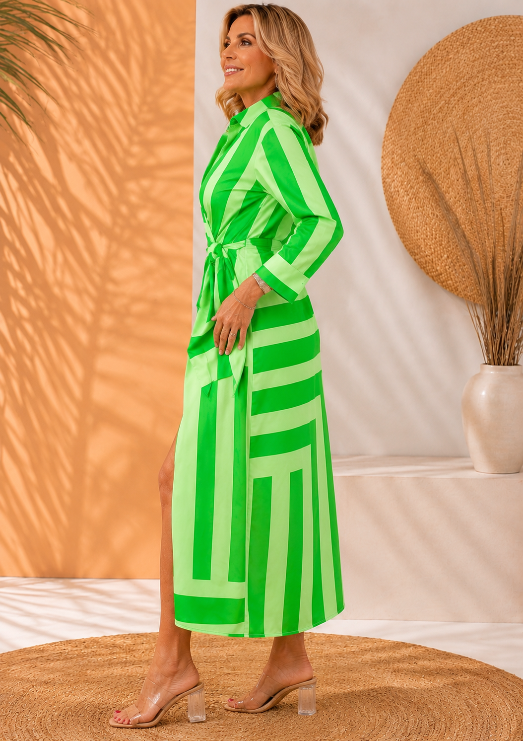 Olivera | Maxi Dress With Tie Waist Print