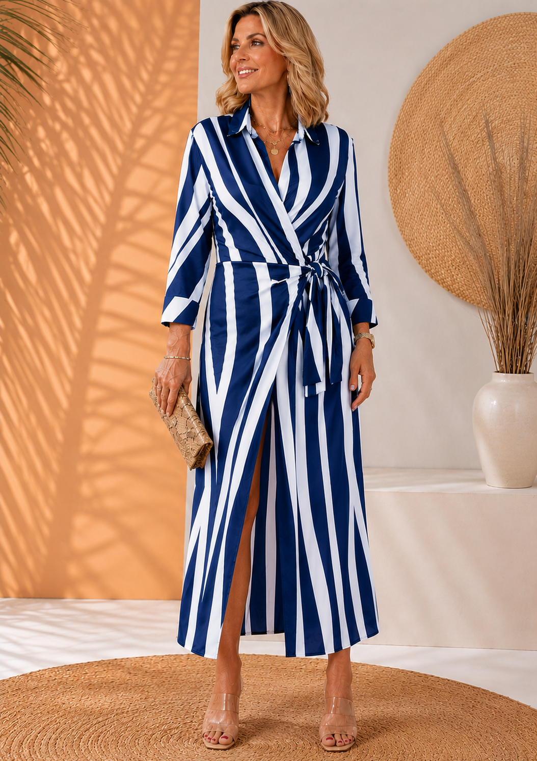 Olivera | Maxi Dress With Tie Waist Print