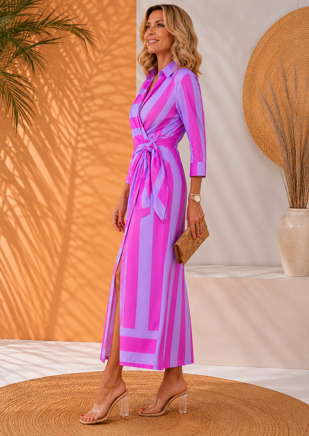 Olivera | Maxi Dress With Tie Waist Print