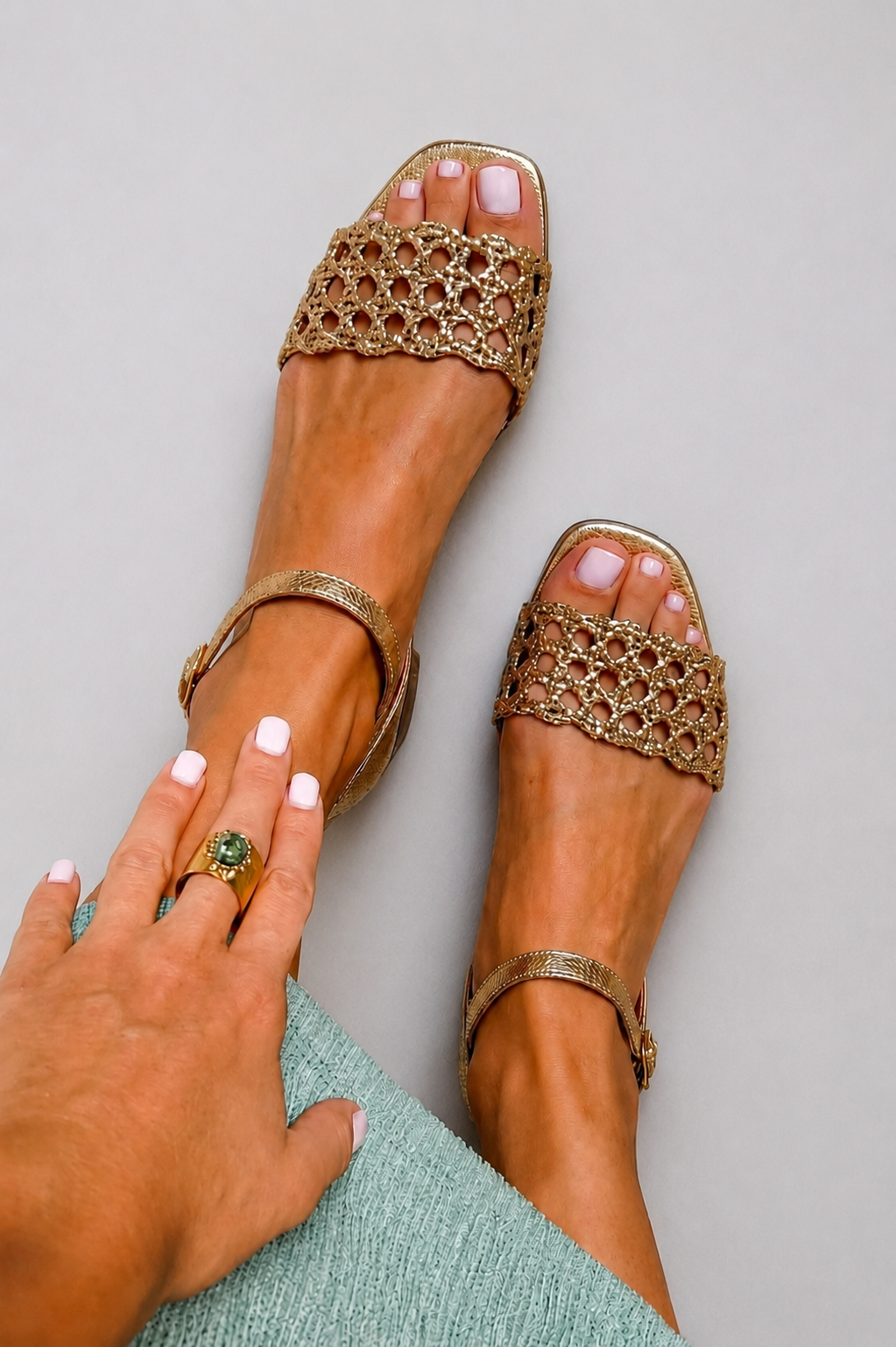 Dania | Cut-Out Buckle Strap Flat Sandals