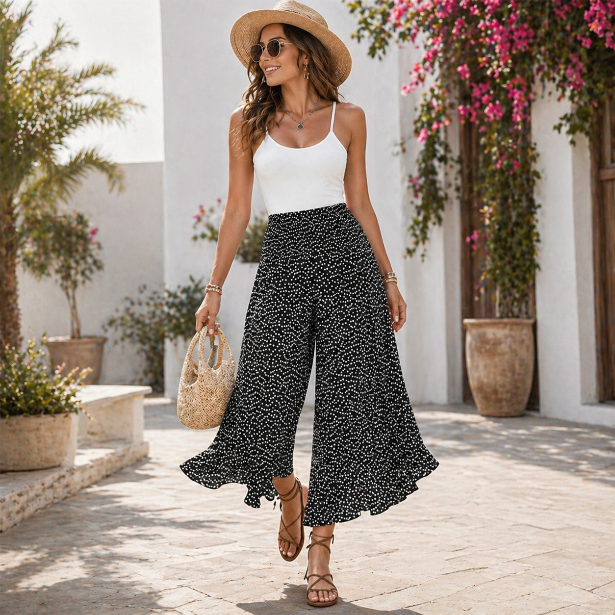 Tatiani |  Floral Wide Leg Palazzo Trousers