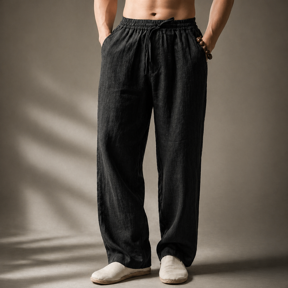Samoel | Drawstring Wide Leg Casual Trousers