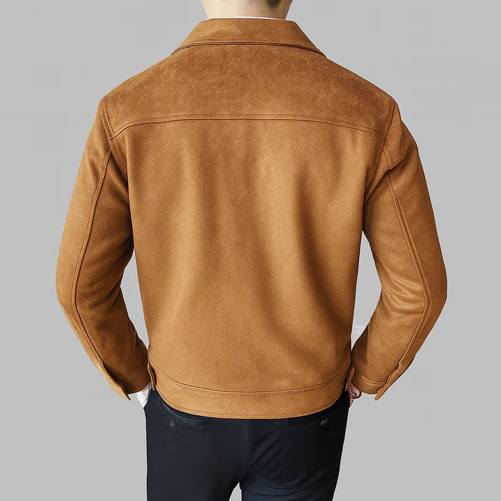 Davila | Suede-Style Long Sleeve Button Jacket