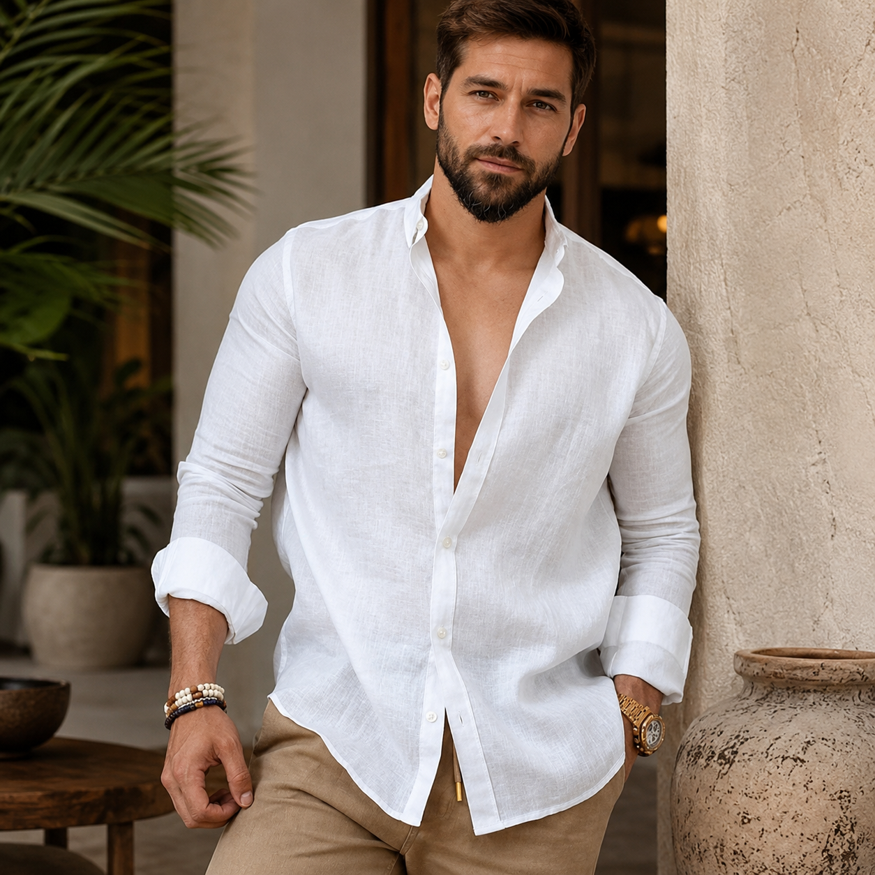 Hyeon | Lightweight Long Sleeve Button-Up Shirt