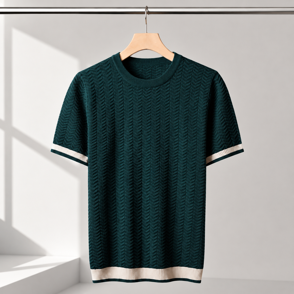 Reagan | Knit Pullover Textured Short Sleeve Crew Neck