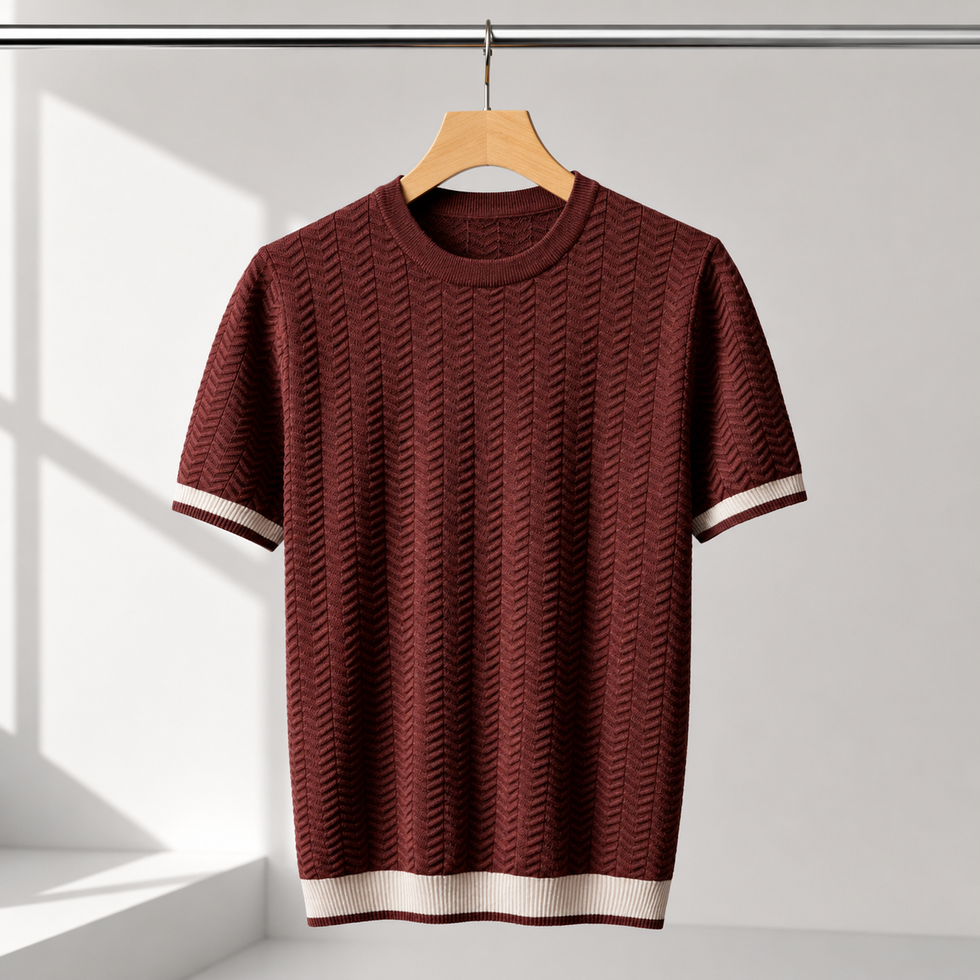 Reagan | Knit Pullover Textured Short Sleeve Crew Neck